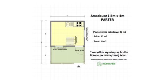 Domek Letniskowy Amadeusz I - 5x4m